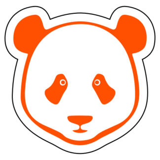 Simple Panda Face Sticker (Orange)